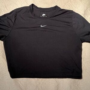 Black cropped Nike shirt, size small